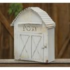 842756069104 White Rustic Country Farmhouse Metal Barn Post Mailbox