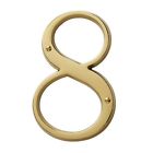 90678 Lifetime Polished 8 House Number Residential Brass Solid Baldwin