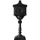 9954 Gbsts Black Aluminum Heavy Duty Mail Box Post Office Mailbox Free Standing Pedestal Ve 700549080562