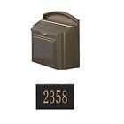 A16138-whitehallk1 Whiteside Whitehall Wall Mounted Locking Mailbox French Bronze 636156021851