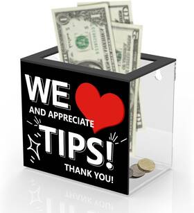 Acfunique 445038614684 Tip Jar For Bartender Acrylic Box Money Suggestion Donation