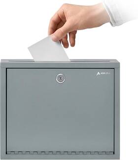 631-03-gry Adir Corp. Metal Suggestion Box With Lock And Slot Wall Mount Deposit For Gray