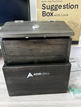 Ad1632-02-blk Adir Corp. Wall Mountable Wooden Suggestion Box With Lock - Donation-collection New Nib