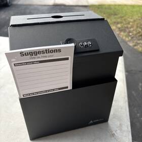 01-blk-kc Adir Corp. Adi631 Wall Mountable Steel Suggestion Combination Lock Box Black