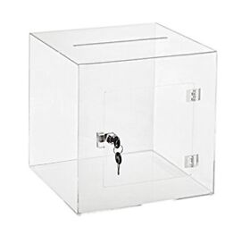 Adir Office 12inch X Acrylic Ballot Box Donation With Easy Open Rear