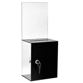 Adir Office Tall Acrylic Suggestion Donation Box Comments Ballot