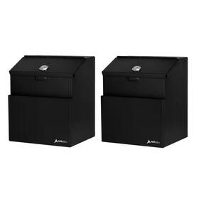 Adiroffice 313035794746 Wall Mountable Steel Locking Suggestion Secure Drop Box Black 2-pack