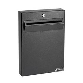 Adiroffice 445004241227 Large Wall Mounted Weatherproof Steel Drop Box Mailbox Black