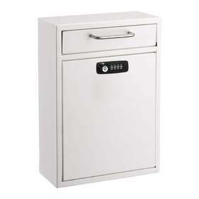 631-04-whi-kc Adiroffice Locking Mail Box With Key Combination Lock Wall Mounted Steel White