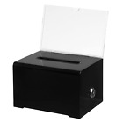 Adiroffice-637 Acrylic Donation And Ballot Box With Lock 6.25inch X 4.5inch 4inch Bla