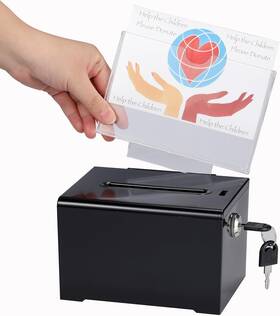 Adiroffice 726084381155 Adir Suggestion Box With Slot And Lock Acrylic Donation For Fundraising D