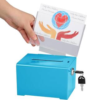 Adiroffice 744110642049 Adir Suggestion Box With Slot And Lock Acrylic Donation For Fundraising