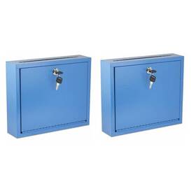 Adiroffice 810071535079 2 Pack Heavy Duty Large Wall Mounted Steel Lock Keys Secure Mailbox Drop Box
