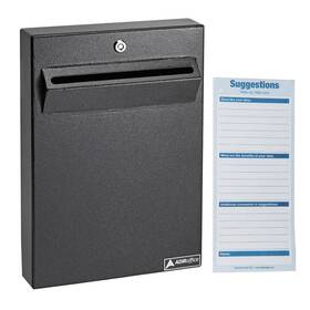 Adiroffice 810071539367 Mailbox 16 Inch X11 X2.4 Anti-fishing Hopper Door Scratch Resistant Black