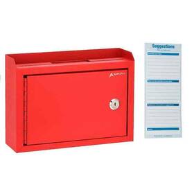 Adiroffice 810071539572 Red Medium Size Steel Suggestion Mount Drop Box Mailbox With Cards