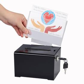 Adiroffice 840309400688 Adir Suggestion Box With Slot And Lock Acrylic Donation For Fundraising