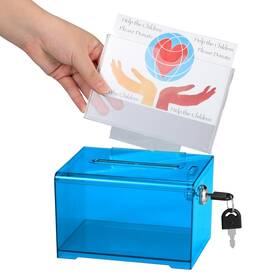 Adiroffice 840309400701 Adir Suggestion Box With Slot And Lock Acrylic Donation For Fundraising