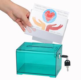 Adiroffice 840309400718 Adir Suggestion Box With Slot And Lock Acrylic Donation For Fundraising