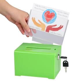 Adiroffice 840309400732 Adir Suggestion Box With Slot And Lock Acrylic Donation For Fundraising