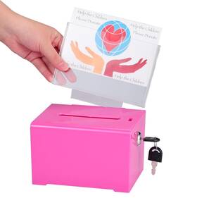 Adiroffice 840309400749 Adir Suggestion Box With Slot And Lock Acrylic Donation For Fundraising