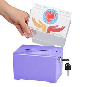 Adiroffice 840309400756 Adir Suggestion Box With Slot And Lock Acrylic Donation For Fundraising