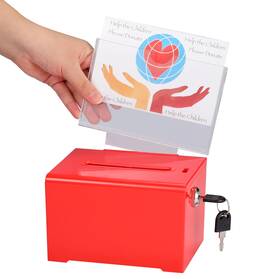 Adiroffice 840309400763 Adir Suggestion Box With Slot And Lock Acrylic Donation For Fundraising
