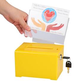 Adiroffice 840309400770 Adir Suggestion Box With Slot And Lock Acrylic Donation For Fundraising