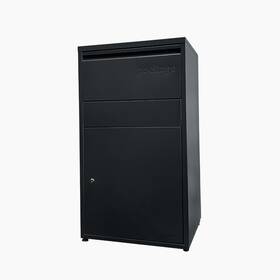 Adoorn 850046544545 Curb Black Large Size Freestanding Antitheft Steel Parcel Dropbox