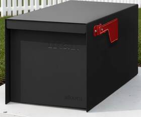 Adoorn 850068240548 Large Post Mount Mailbox Black Steel Outdoor Weatherproof Package Box