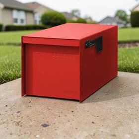 Adoorn Dspm-nl21-red Large Post Mount Mailbox Red Steel Outdoor Weatherproof Package Box