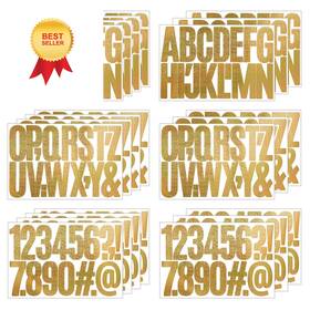 4956jqhb4106 Aeaocvo 21 Sheets Letter Stickers 3 Inch Glitter Gold Number