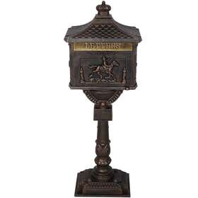 Hdmx2628 Afoxsos Decor Outdoor Mail Box 16.5 Inch W X 11.5 D 45.5 H Cast Aluminum In Bronze