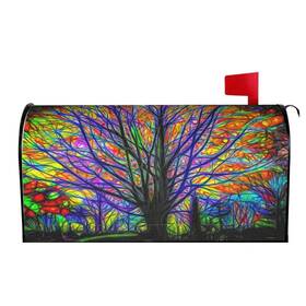 Aieefun 617788386921 Rainbow Tree Of Life Magnetic Mailbox Covers Colorful Trees Mail Wraps Garden Ya