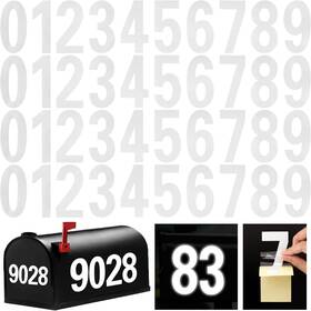 Aiqinhu 313053293245 Reflective Mailbox Number For Outside 4 Inch Sets Vinyl Waterproof White Mail