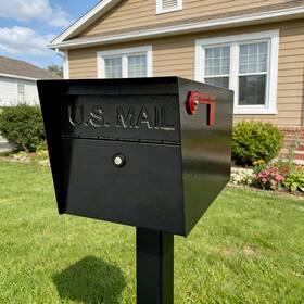 Yx001 Airhercs Mailbox With Mounting Post Mailboxes For Outside Locking Large Black
