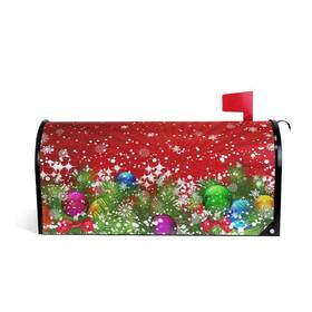 Alaza Mailbox Cover 952883573994 Christmas Tree Decoration And Snowflakes Magnetic Standard Size Fo