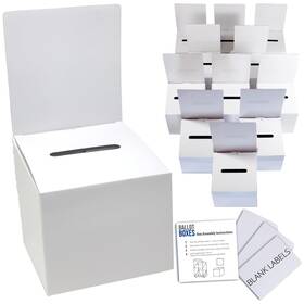 Alben 850014214043 White Glossy 6x6x6 Ballot Box 12 Pack - Versatile Raffle Ticket Sugges