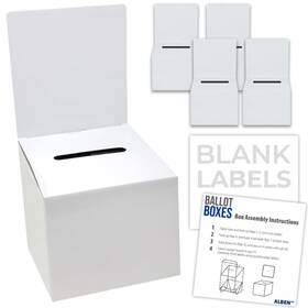 Alben 850051537075 White Glossy 6x6x6 Inch Ballot Box 4 Pack - Versatile Raffle Ticket Suggestion