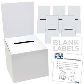 Alben 850051537082 White Glossy 6x6x6 Ballot Box 6 Pack - Versatile Raffle Ticket S
