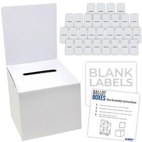 Alben 850051537112 White Glossy 6x6x6 Ballot Box 30 Pack - Versatile Raffle Ticket Sugges