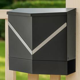 O7446m3505a Aloadecor Modern Outdoor Black Metal Secure Locking Wall-mount Mailbox With Stainless For