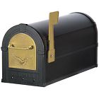 4855e-blg Aluminum Mailbox Heavy Classic Gold Finish Duty Eagle Black Design