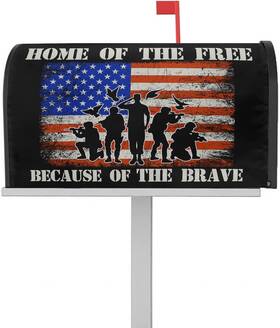 Amzricher 711181234237 Patriotic Memorial Day Mailbox Covers Magnetic Standard Size American Stripes S
