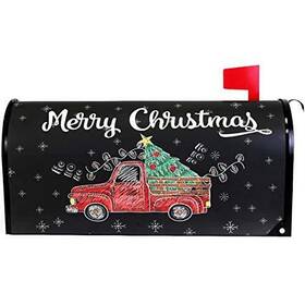 Annisoul 889810027922 Wamika Merry Christmas Tree Snowflake Red Truck Mailbox 21x18 Inch Multi 18
