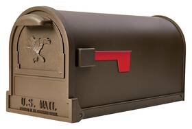 Architectural Mailboxes 046462010812 Gibraltar Arlington Large Capacity Galvanized Steel Bronze Post-mount Mailbo