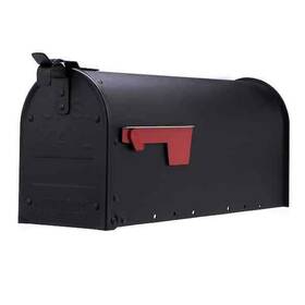 Architectural Mailboxes 046462011079 Aluminum Post Mount Mailbox Admiral Textured Black Medium Proof