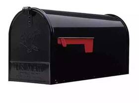 Architectural Mailboxes 046462011352 Elite Black Large Post Mount Mailbox Galvanized Steel Durable Heavy-duty Package