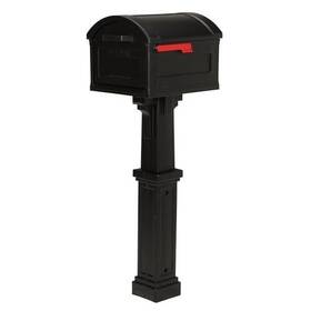 Architectural Mailboxes 046462011499 Grand Haven Plastic Mailbox And Post Kit Black Extra Large