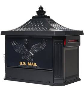 Architectural Mailboxes 046462011604 Hamilton Locking Secure Black Post Mount Mailbox
