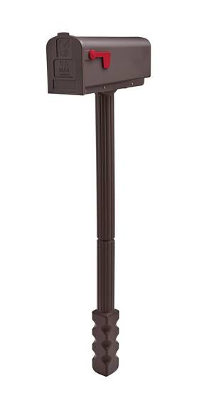 Nc000mam Architectural Mailboxes 046462011802 Newbury Plastic Mailbox And Post Kit Mocha Medium Capacity